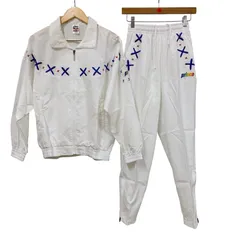 OG35 美品 prince セットアップ ウインドブレーカー パンツ ホワイト ヴィンテージ 刺繍 薄手