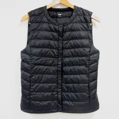 UNIQLO ユニクロ ノーカラー ウルトラライトダウンコンパクトベスト インナーダウン レディース 黒 L