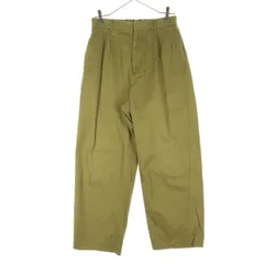 INHERIT インヘリット コットン ストレートパンツ M カーキ メンズ 古着