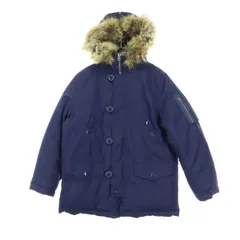POLO RALPH LAUREN ポロラルフローレン 長袖 N-3Bタイプ ダウンジャケット 140 ネイビー ミリタリー風 キッズ 古着