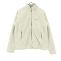 mont-bell モンベル ワンポイントロゴ 長袖 フリースジャケット 150 ホワイト キッズ 古着