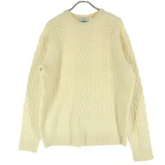 green label relaxing グリーンレーベルリラクシング ケーブル編み 長袖 フィッシャーマン ウール ニット L ホワイト ユナイテッドアローズ レディース 古着
