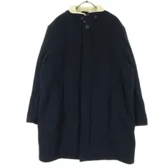 美品 MARUZEN マルゼン 日本製 長袖 ニットコート M ネイビー メンズ 古着