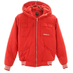 adidas アディダス 中綿ジャケット M レッド レディース 古着
