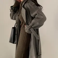 特価トレンチコート レディース チェック柄 スプリングコート ミディアムコート 通勤 ライトアウター エレガント チェスターコート ロング アウターロング丈のウールコート225588