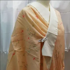 夏襦袢　#1-18　オレンジ系　花柄　リユース品