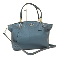 COACH 2WAYハンドバッグ レザー ブルー F34493