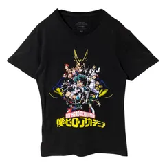 ヒロアカ S キャラクター アニメ デク オールマイト 爆轟 ブラック 黒 Tシャツ メンズ レディース ユニセックス 古着 半袖