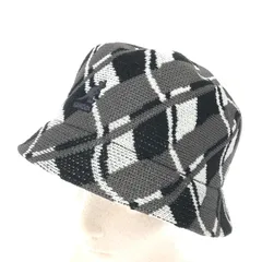 未使用品 KANGOL カンゴール L バケットハット 帽子  ブラック/ホワイト ロゴ刺繍  ユニセックス　240001112577