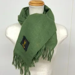 【値下げ交渉歓迎】POLO SEASON 大判 マフラー フリンジ グリーン 大判マフラー  フリンジ付き  無地デザイン  グリーンカラー  秋冬定番アイテム B-74