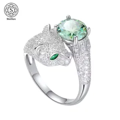 【指先に宿るエメラルドの輝き】希少グリーンモアサナイト2ct／S925リング／レオパードデザイン／調整可能フリーサイズ／GRA鑑定書付／モアサナイト指輪 レディース 人気 おしゃれ ギフト