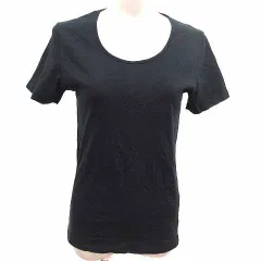 ザラ ZARA Tシャツ カットソー クルーネック 半袖 S 黒 ブラック /YK