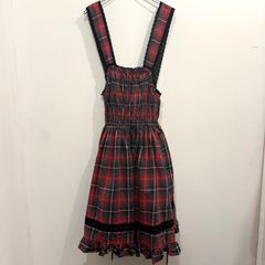 モモコハウス MOMOKOHOUSE 赤チェック フリルエプロン ミニ丈 - メルカリ
