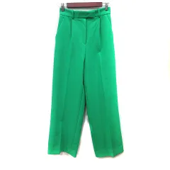 ザラ ZARA ワイドパンツ ハイウエスト 緑 グリーン /YI