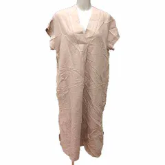 ザラ ZARA ワンピース ロング Vネック 半袖 XS ベージュ /YK