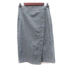 ジーユー GU タイトスカート ロング グレンチェック L 黒 ブラック 白 ホワイト /YI ●RY