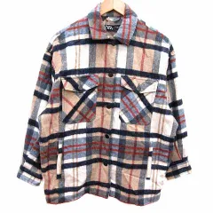 ザラ ZARA ステンカラージャケット チェック 長袖 S 紺 ネイビー ベージュ /YK