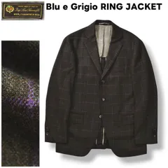 ブルー エ グリージオ リングヂャケット Blu e Grigio RING JACKET ロロピアーナ Loro Piana ウィンドウペンチェック シングル 3B カシミヤ シルク混 テーラードジャケット 秋冬 メンズ