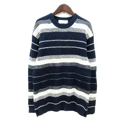 グリーンレーベルリラクシング ユナイテッドアローズ green label relaxing ニット セーター ボーダー 長袖 M 紺 ネイビー 白 ホワイト /MN