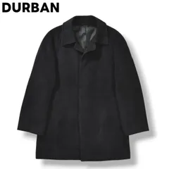 【美品】 【上質】 ダーバン DURBAN アンゴラ シルク混 ウール ハーフ ステンカラーコート バルマカーンコート ビジネス カジュアル オケージョン L ダークグレー メンズ