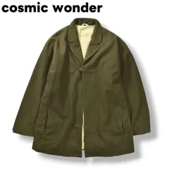 日本製 コズミックワンダー cosmic wonder 草木染 ウール コート ロング ジャケット ノッチドラペル ノーベント 総裏地 リネン 4 オリーブ デザイナー カジュアル ウェア メンズ