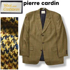 【上質】 ピエールカルダン pierre cardin カシミヤ混 ウール ガンクラブチェック シングル 3B テーラードジャケット ブレザー 秋冬 トラッド ビジネス カジュアル 56 メンズ