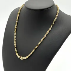 美品 Dior CDロゴ ラインストーン ネックレス ゴールド クリスチャン ディオール Christian Dior ヴィンテージ