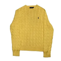 XL ポロラルフローレン イエロー ケーブルニット