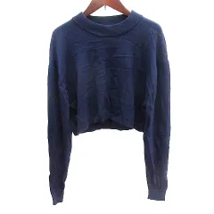 ザラ ZARA ニット セーター ショート丈 長袖 S 紺 ネイビー /AU