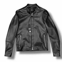 参考上代231000円 未使用 EMMETI KELSO PUNCHING NAPPA CERATA ケルソ パンチング ナッパチェラータ レザージャケット 革ジャン  エンメティ 9603-4 ブラック 50 （5434M）