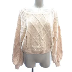 ヘザー Heather ニット カットソー ケーブル ドルマンスリーブ 長袖 F ベージュ /AU