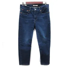 リーバイスプレミアム Levis PReMIUM BOYFRIEND スキニーパンツ デニム ジーンズ ダメージ加工 27 紺 ネイビー /YI