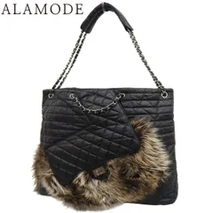 CHANEL(シャネル) マトラッセ/2.55 チェーン ワンショルダーバッグ ショルダーバッグ 肩掛け トートバッグ カーフ フェイクファー ブラック黒 シルバー金具 レディース 40802163335【中古】【アラモード】