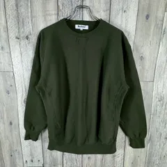 Barbour バウアー 日本製 REVERSE WEAVE リバースウィーブ 無地 ダークグリーン 肉厚 厚地 Vガゼット スウェット スエット トレーナー メンズ 40 サイズ 025のサムネイル