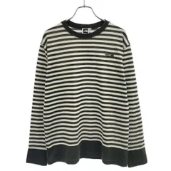 THE NORTH FACE ザノースフェイス L/S DACRON QD BORD ボーダーニットセーター  ホワイト カーキ M