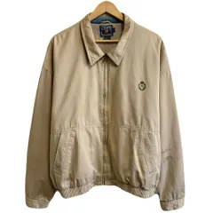 80's CHAPS チャップス RALPH LAUREN  ラルフローレン スイングトップ ブルゾン ジャケット フルジップ ポケット付き ベージュ Lサイズ No.L383