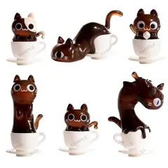 TAMA-KYU ねこぉひ～ コレクションフィギュア × 全6種セット フルコンプ ガチャガチャ カプセルトイ コンプリート 猫 ねこ ケースワベ フィギュア