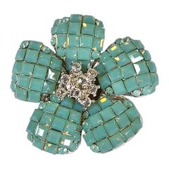 FOXEY BOUTIQUE フォクシー ブローチ フラワーモチーフ FOXEY フォクシー BROOCH FLEUR フラワー ブローチ F ライトブルー