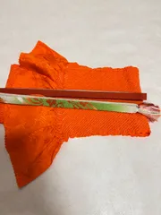 和装小物　絞り帯締め、帯揚げセット　オレンジ系