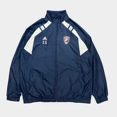 アディダス 00s ナイロンジャケット 古着 ジャケット トラックジャケット 2XO ネイビー ADIDAS TEAM