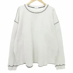 B&Y ユナイテッドアローズ BEAUTY&YOUTH ビューティー&ユース サーマル  オーバーサイズ カットソー 長袖 トップス L 白 ホワイト ■YHS10