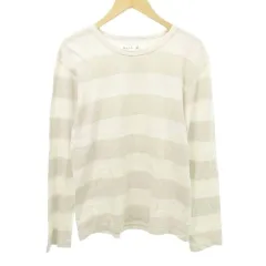 アニエスベー agnes b. 長袖 Ｔシャツ ボーダー クルーネック 薄手 0 XSサイズ グレー