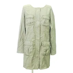 ナチュラルビューティーベーシック NATURAL BEAUTY BASIC ノーカラー ジャケット コート アウター Mサイズ カーキ ■GY61 A1216