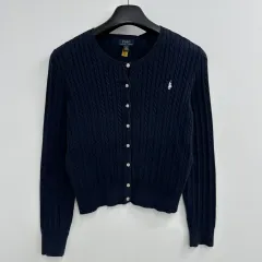 95 ポロ ラルフローレン レディース ケーブル編み ショート ニット カーディガン