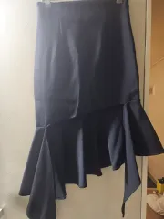 (新品) ブラック アシンメトリー フリル スカート mサイズ