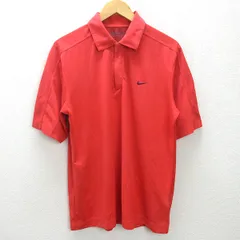 G■ナイキ/NIKE GOLF 半袖ドライポロシャツ/ゴルフウェア【XL】赤/men's/94【中古】■
