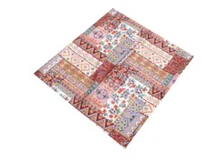 送料無料【新品】 大判　座布団　カバー【 幾何学花】　63㎝×68㎝　1枚