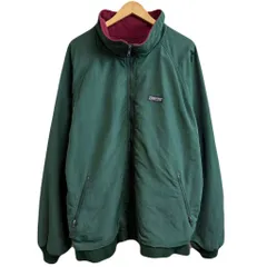 LAND'S END ランズエンド ウォームアップジャケット ナイロンジャケット フリースライニング フルジップ ポケット付き 緑 グリーン No.L103