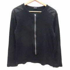 コムサイズム COMME CA ISM Tシャツ カットソー 長袖 L 黒  ブラック /YK