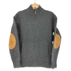 エディーバウアー Eddie Bauer ジップアップニット カーディガン エルボーパッチ メンズ import：S のサムネイル